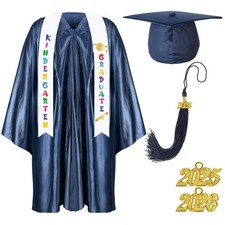 2025 Year Preschool and Kindergarten Graduation Gown Cap Tassel Set with 2025...