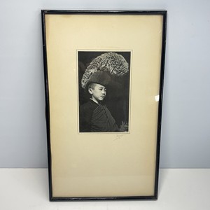 Dalai Lama Young 7" Photo Print Approx 18" x 10" Glazed Easel Tibetan Buddhism