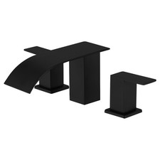 Matte Black Roman Bathtub Faucet Set Waterfall Tub Faucets High Flow Widespre...