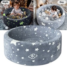 Foam Ball Pit 35"x 12" Soft Round Playpen Ball Pool with 100 Balls Gift for Kids