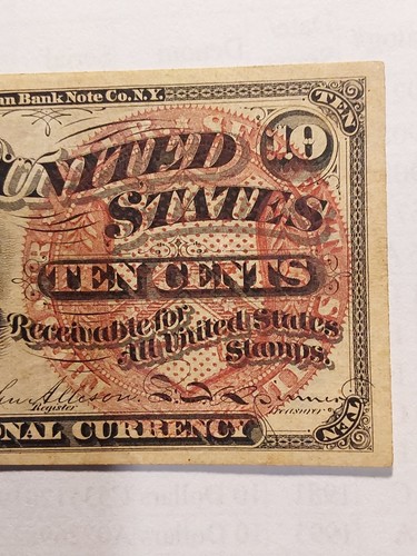 Civil War Era US 10 Cents Fractional Currency 1863 Act Liberty - Picture 3 of 6