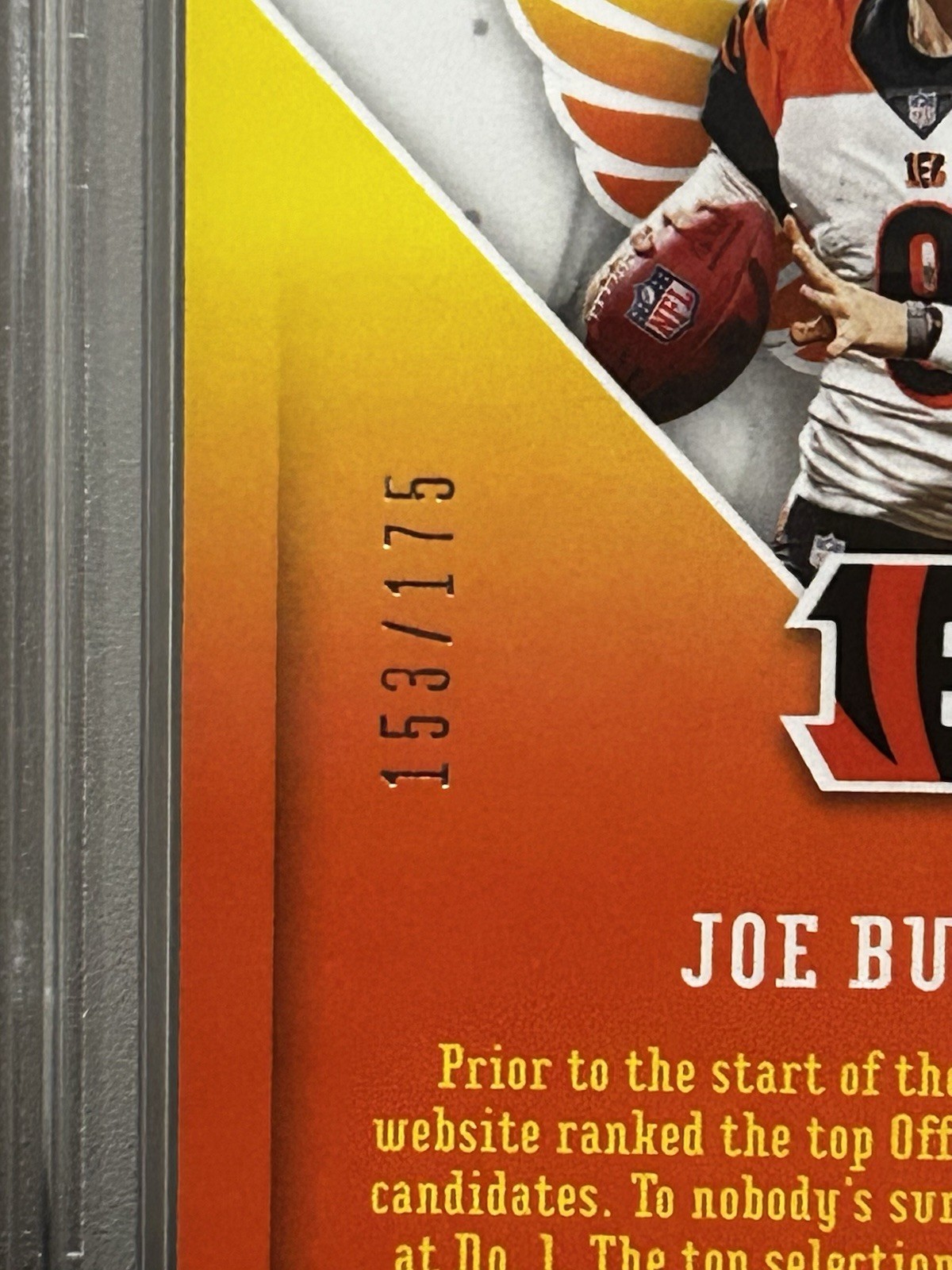 Panini 2020 Phoenix Joe Burrow Rookie Rising Teal #RR-1 /175 PSA 9 view 3