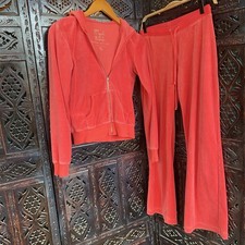 VTG Victoria s Secret Pink Plush Lush Velour Sz S Tracksuit Hoodie Set Y2K 90s