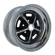Scott Drake Magnum 500 Wheel 15x7 Chrome Satin Black Mustang 65-73 Scott Drake Magnum 500 Wheel 15x7 Chrome Satin Black Mustang 65-73