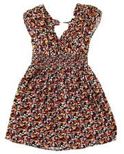 American Eagle Black Pink Red Floral Rayon Cap Sleeve Short Sheath Dress Medium
