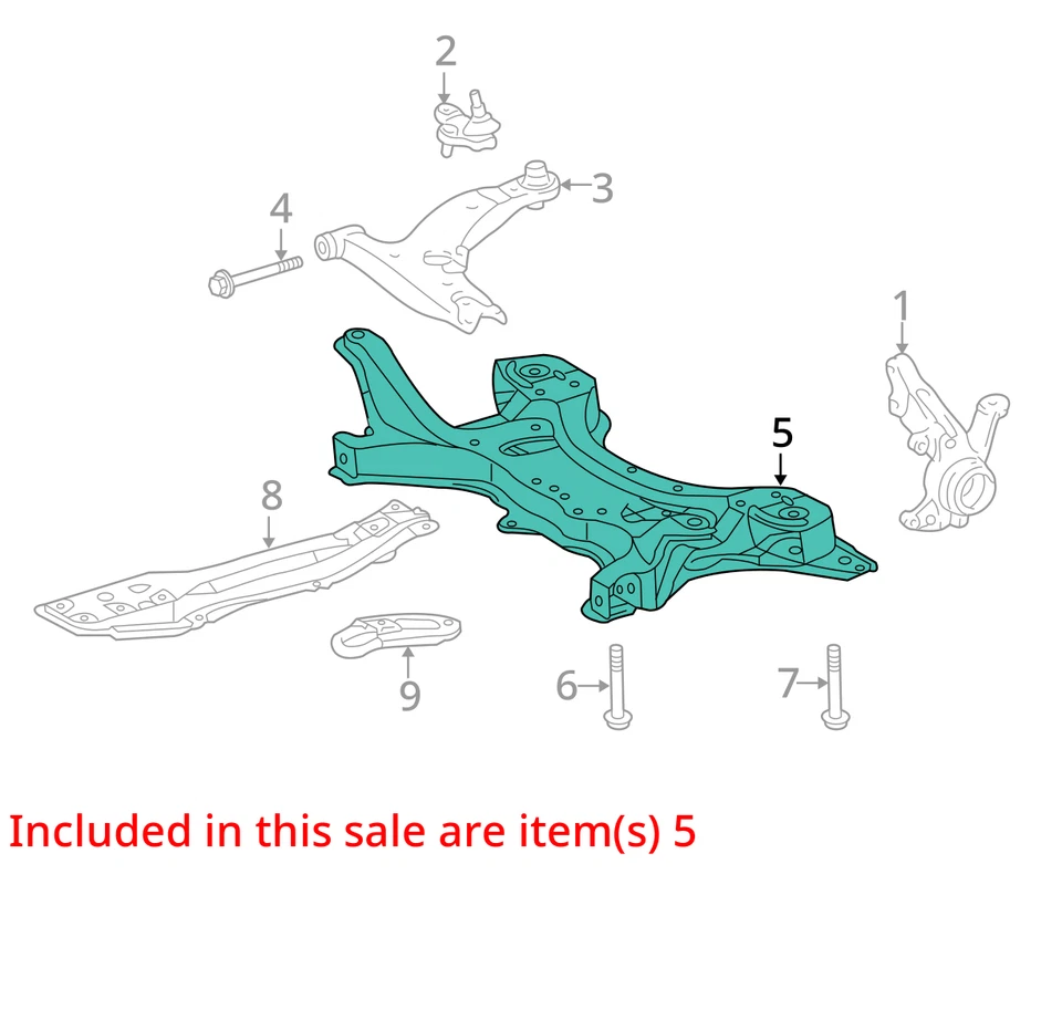 2003-2019 Toyota Corolla Front Crossmember Subframe K-Frame OEM - Image 3 of 4