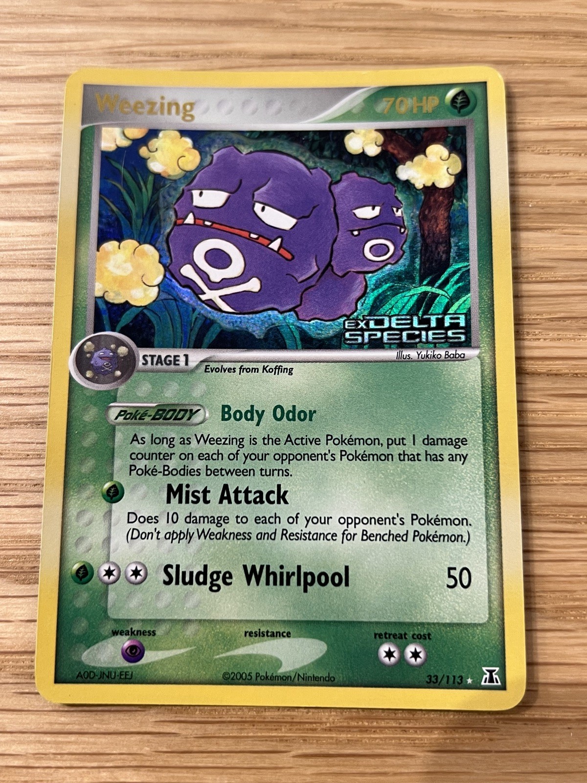 Pokemon TCG EX Delta Species Reverse Holo Stamped Weezing Card 33/113 NM