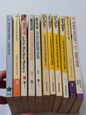 Lot x 11 Enid Blyton Famous Five Carolyn Keene Nancy Drew paperbacks 1970's-80s