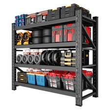 Industrial Garage Storage Shelves 40"W, Heavy Duty Adjustable Steel Rack