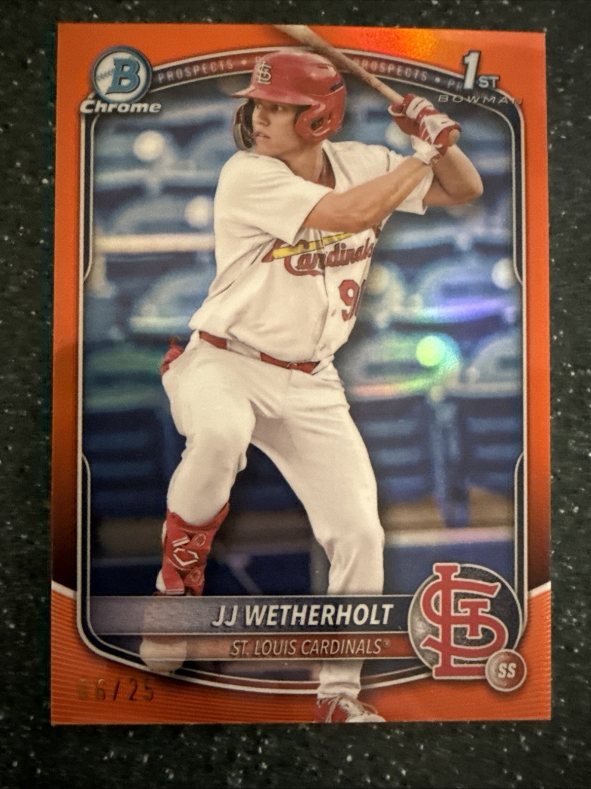2025 JJ WETHERHOLT Bowman Chrome Prospects Orange Refractor 6/25  #BCP-22 WOW