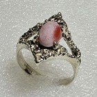 Sterling Silver ring pink oval stone 925 size 5.75 4.10gr prong setting — photo 1