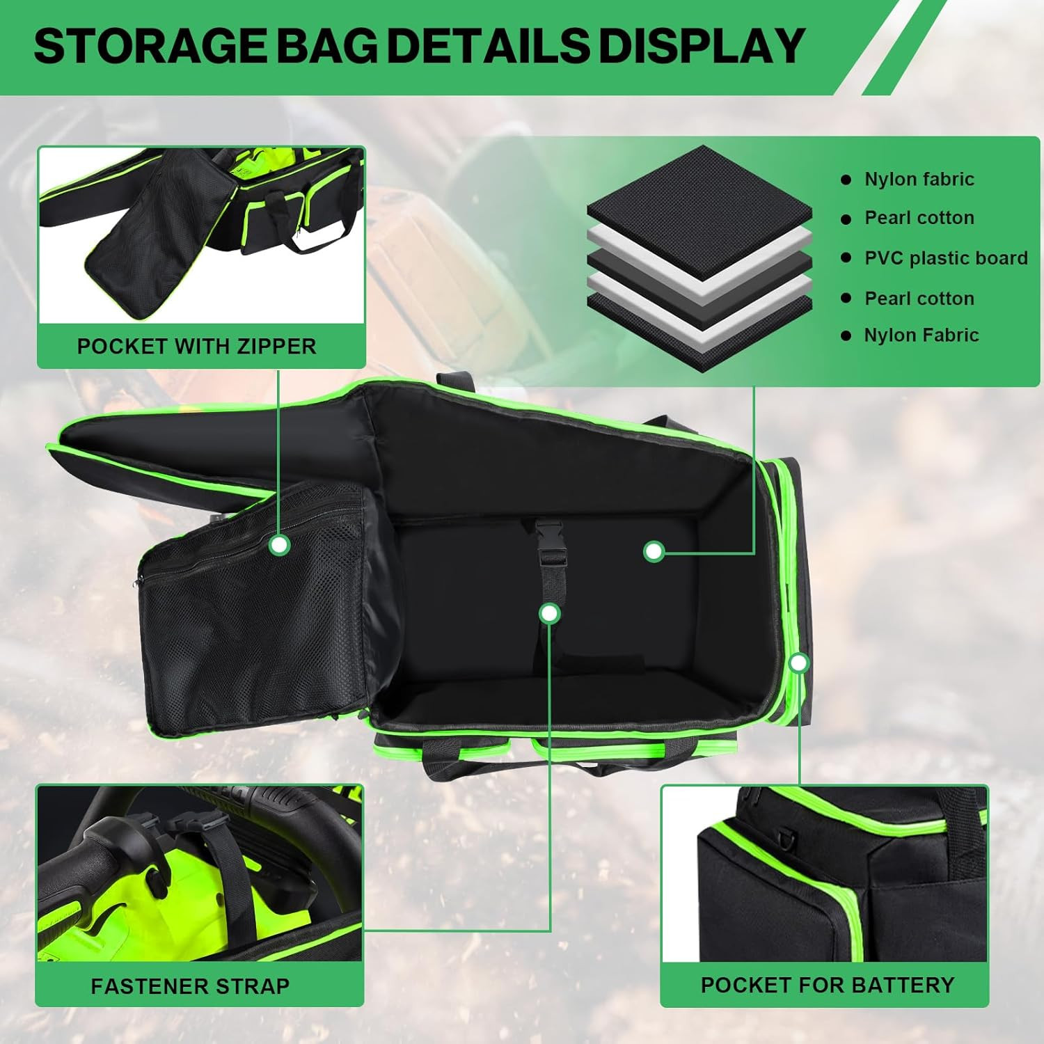 Chainsaw Case Chainsaw Storage Bag for DEWALT EGO Greenworks 10 & 12 Inch Co
