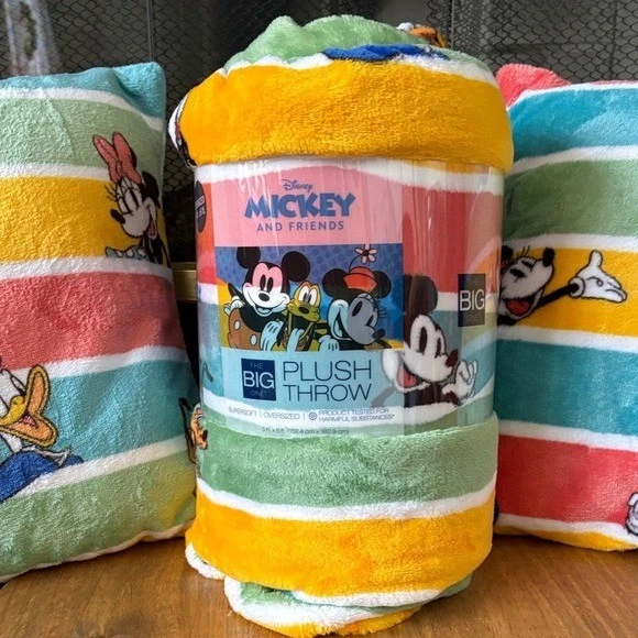 Disney Mickey Mouse y sus amigos colorido juego de manta y almohada NUEVO Foto 3 de 4