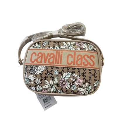Cavalli Class Lucilla Camera Floral Women s Zip Up Crossbody Purse NWT