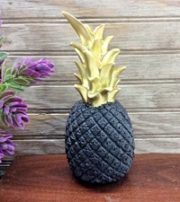 Pineapple Tabletop Decor Cabilock Artificial Resin Figurine Medium 7.75" Black