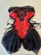 Masquerade corset with mask & fishnet knee highs size S