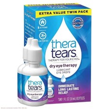 Theratears Dry Eye Therapy Lubricating Eye Drop TWIN PACK EXP 02/25