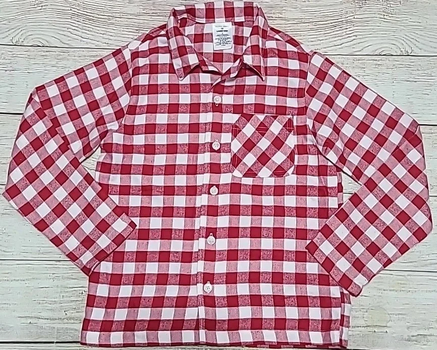 Juego de pijama de franela Draper James X Lands End 2 piezas niños talla 8 rojo blanco guinga Foto 2 de 4