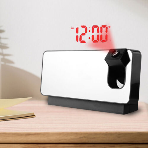 LED Wecker Digital Alarmwecker mit Projektion Temperatur USB Tischuhr Snooze DHL - Afbeelding 1 van 12