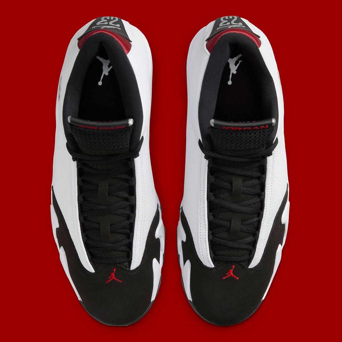 Nike Air Jordan XIV 14 Retro Black Toe White Varsity Red 487471