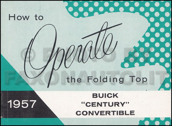 Original 1957 Buick Century Cabriolet Dach Besitzerhandbuch Leitfaden Buch NOS-image