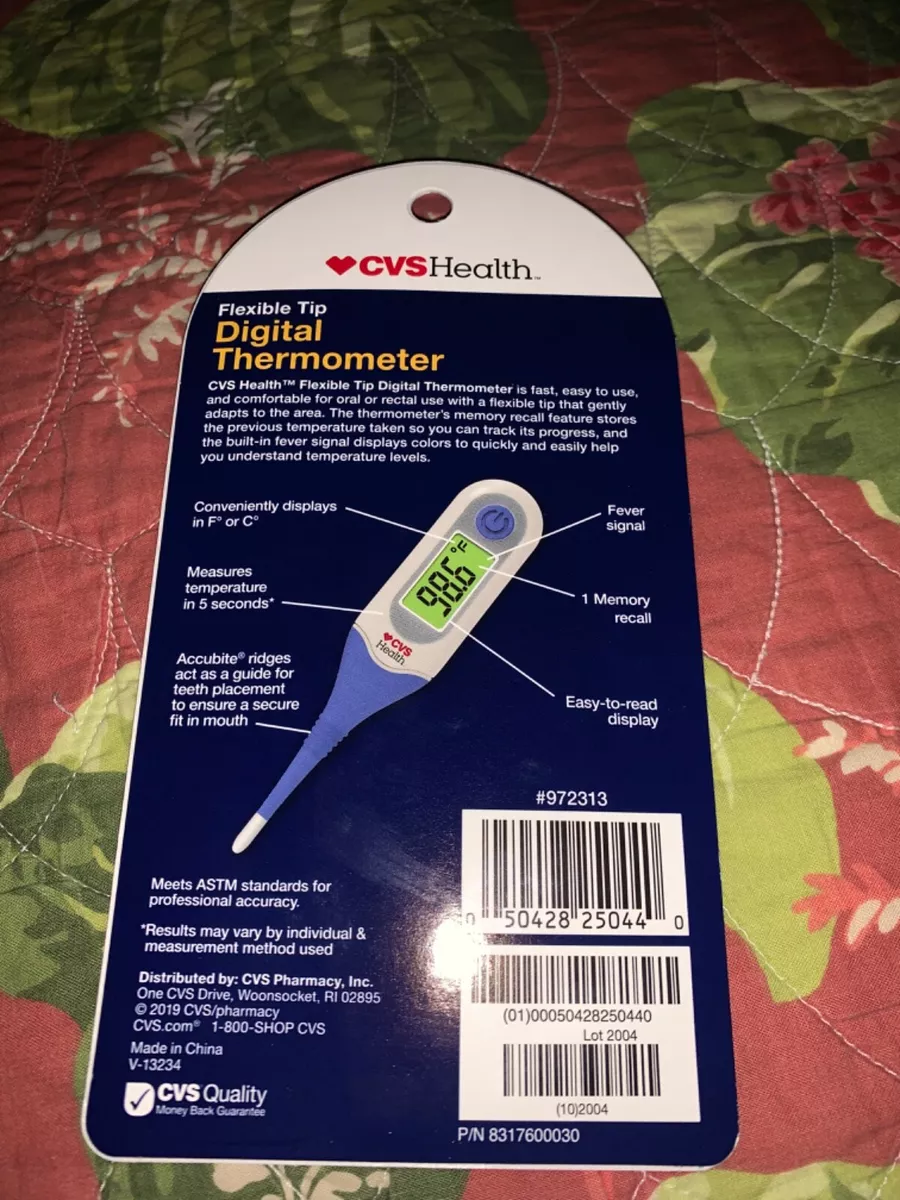CVS Health Flexible Tip Digital Thermometer 5 Second Reading for