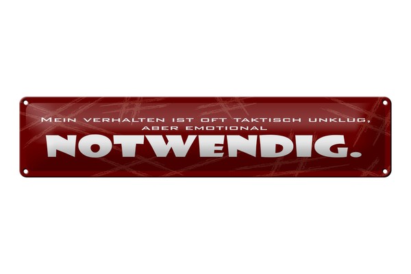 Blechschild Spruch 46X10 Cm Mein Verhalten Ist Oft Unklug Schild-image