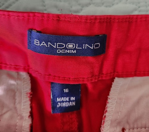 Bandolino - "Ivette" - Red Denim Shorts - Bermuda Length - Size 16 - Picture 3 of 13