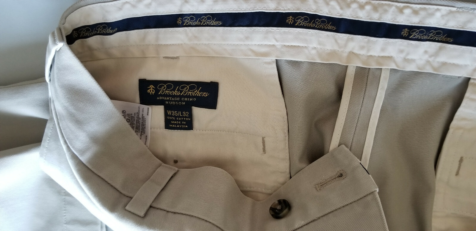 BROOKS BROTHERS Men Hudson Advantage Chino Casual Dress Pant 35x32