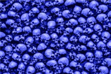 Blue 3D Skulls Pile 24x36 Graphic Decal Vinyl Scooter Bike Motorcycle Car Wrap
