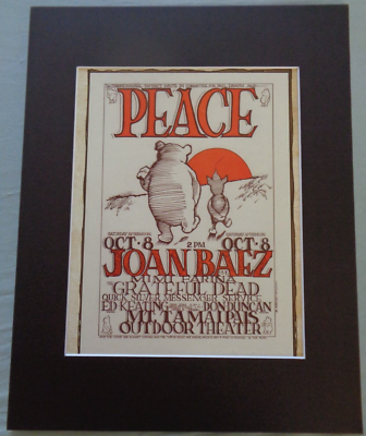 Joan Baez Music Peace Art Print Poster Winnie the Pooh Bear Alton