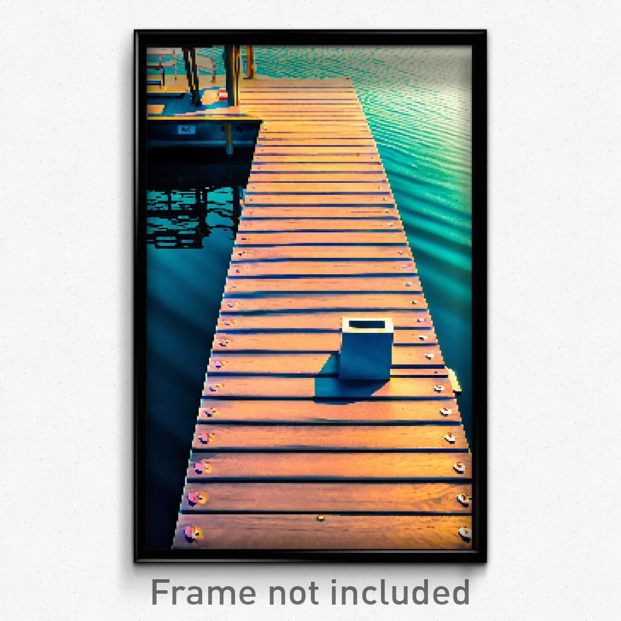 Pixel Art Poster - Esteemed Dock (8 Bit Psychedelic Trippy Video Game Print)