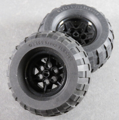 LEGO  Technic Reifen 2 Stück Rad 81.6 x 38 R Felge schwarz Räder Ballon Technik