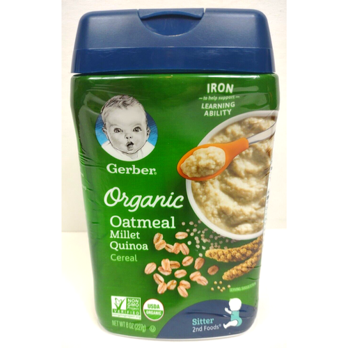 Gerber Baby Cereal Organic Oatmeal Millet Quinoa, 8 oz Sealed eBay