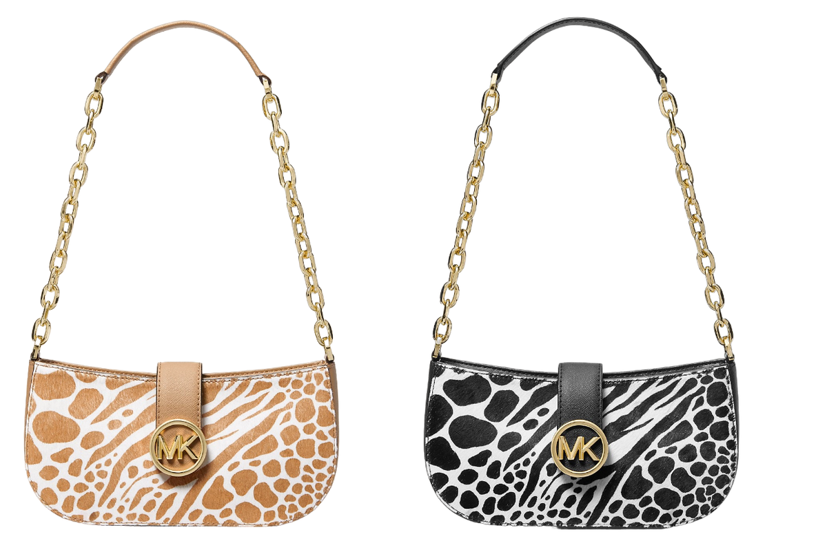 ショルダーバッグ・ポシェット MICHAEL Kors Carmen Animal Print Calf Hair Shoulder Bag Michael Kors Carmen Small Animal Print Calf Hair Shoulder