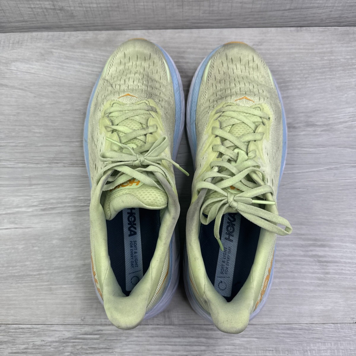 Hoka One One Mens Clifton 8 Green Running Shoes Sneakers  display picture 2