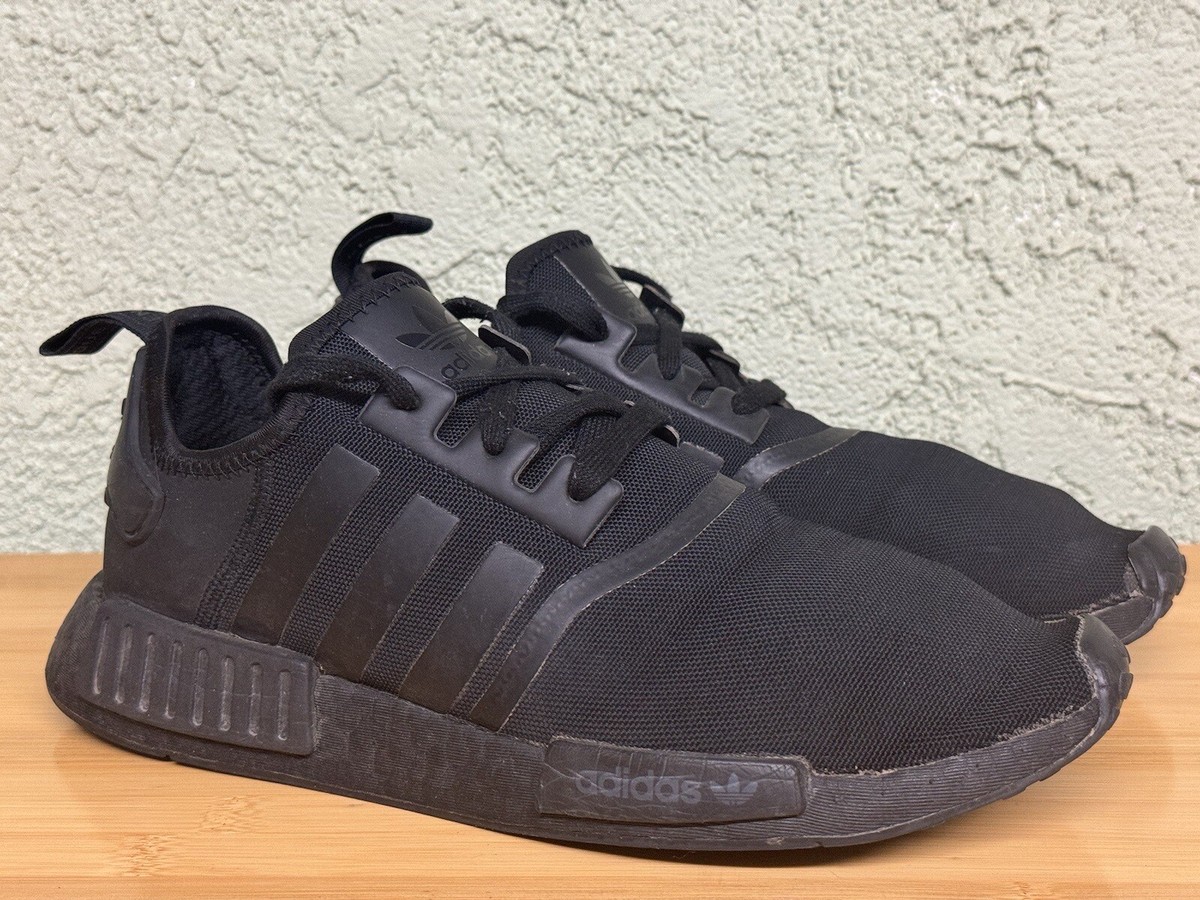 Size 11 Adidas Originals NMD R1 Triple Black Boost Sneakers Shoes FV9015  Mens