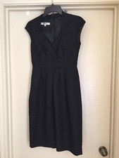 Evan-Picone Jacquard Black Sleeveless Empire Waist Sheath Dress Size 4 EUC
