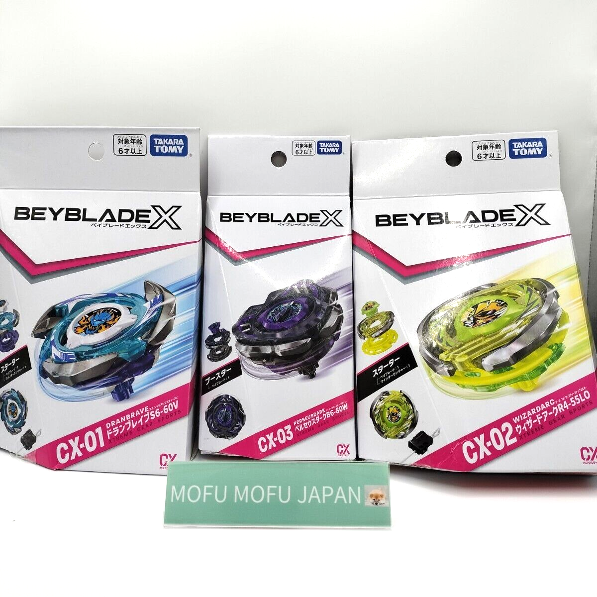 Beyblade X CX-01 02 03 Dran Brave Wizard Arc Perseus Dark Set of 3