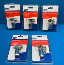 Lot of 5 - Packer SP-CL17 17mm Chrome Plated Cylinder Locks with Keys