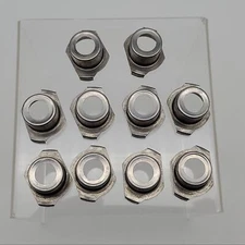 GM Trunk Lock Face Caps Brushed Chrome Lockcraft RP6516 Pack of 10