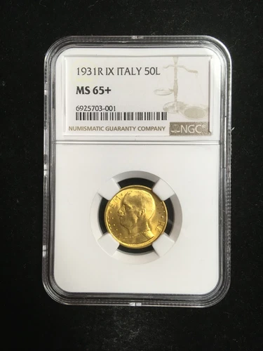 1931-R IX Italy EMANUELE III 50 Lire Gold Coin MS65+ NGC CERTIFIED
