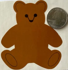 BROWN 1983 TEDDYBEAR Jumbo Stickers(1pc)Mrs.Grossman's •Vintage•Stuffed Animal•