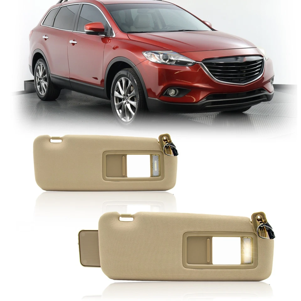 Passenger Right Side Sun Visor Compatible with Mazda CX-9 2010-2015 Beige Foto 2 de 4