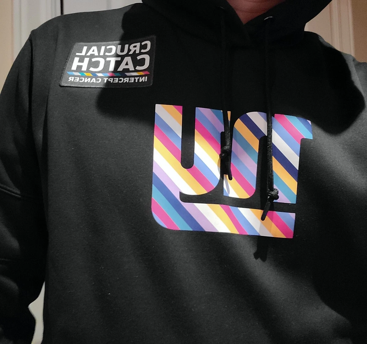 Nike New York Giants NFL Crucial Catch Intercept Cancer Hoodie