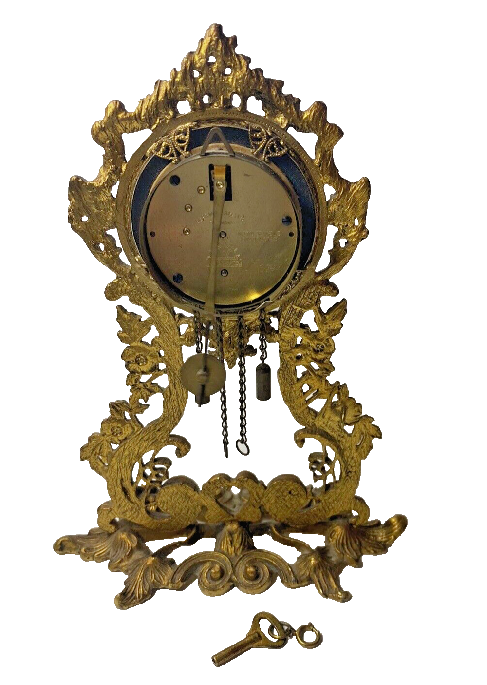 Vintage Ornate GerbWinter Mantel Clock Enamel Floral Face 24k Gold Plated eBay