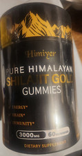 Himalayan Shilajit 3000mg Gold Gummies, Fulvic Acid/Ginger/Ginseng NO SUGAR