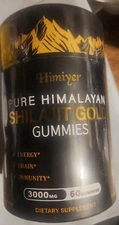 Himalayan Shilajit 3000mg Gold Gummies, Fulvic Acid/Ginger/Ginseng NO SUGAR