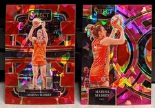 2024 Select WNBA Marina Mabrey Sun #190 Pink Cracked Ice & #95 Red Cracked Ice