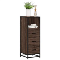 Badschrank Badezimmer Eichen-Optik Braun 35X37,5X100 Cm Holzwerkstoff